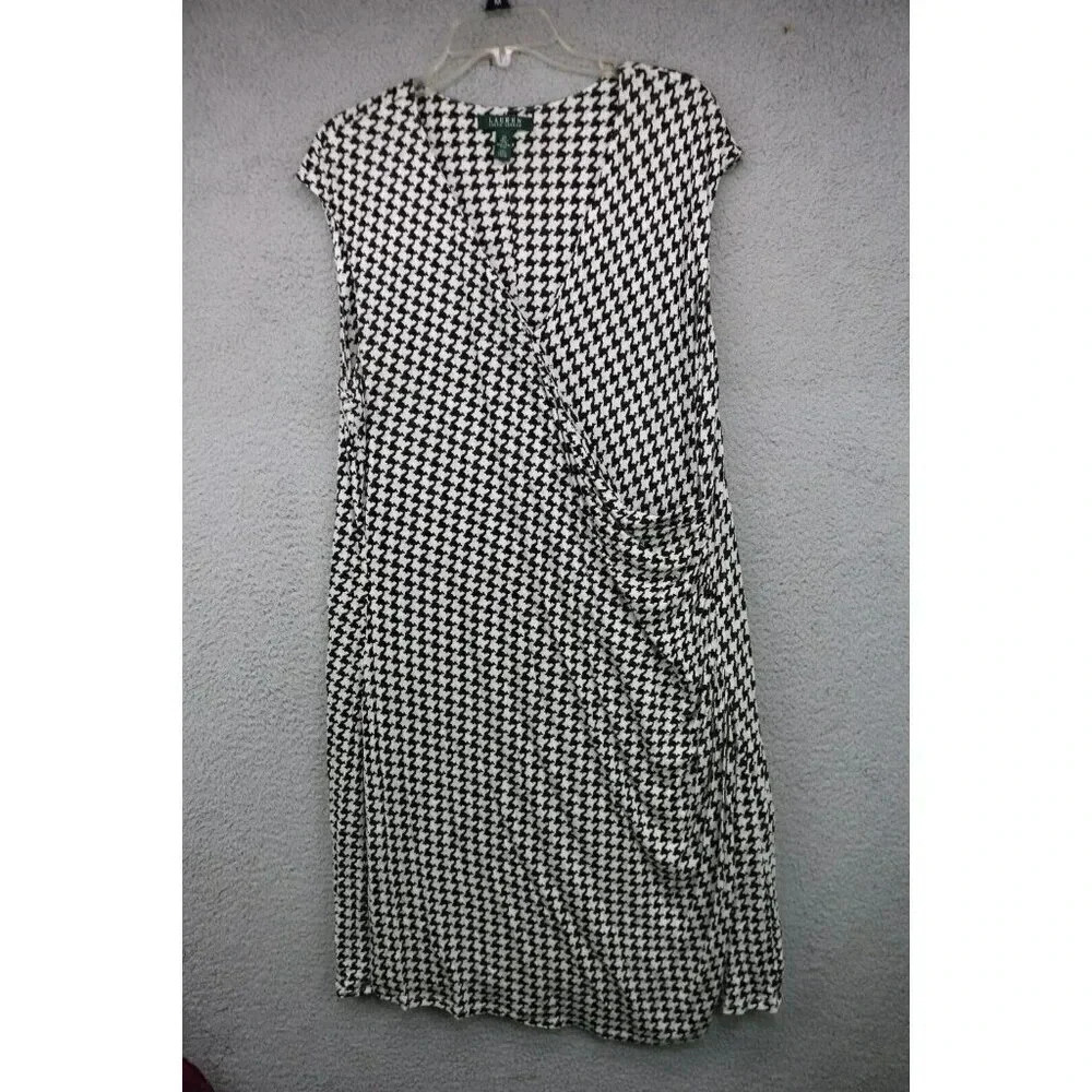 Lauren Ralph Lauren Sleeveless Houndstooth Dress-2X-Lined-100% Viscose
